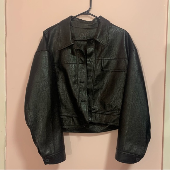 Oversized faux leather jacket - Picture 5 of 5